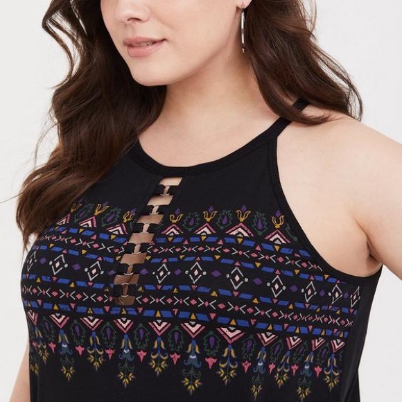 Torrid Black Geo Print O-Ring Goddess Tank size 1X - Picture 12 of 12